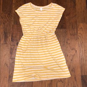 H&M size M yellow/white stripe dress